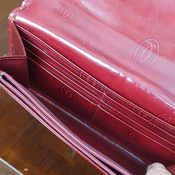 Cartier Happy Birthday Red Bordeaux Patent Leather Wallet - Picture 12 of 16